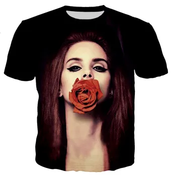 Populárna Speváčka Lana Del Rey 3D Vytlačené T-shirt Muži/ženy, Nový Módny Štýl Príležitostných T Košele Cool Hip Hop Streetwear Topy
