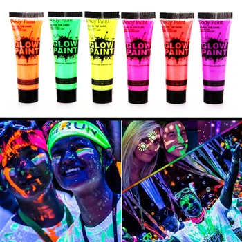 1Pc Farebné Fluorescenčné Farbivo Svetelné Telo Maľovanie make-up Pigmenty Neónové Žiarivky Body Art Farby Festival Vianoce