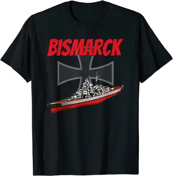 WWII German Battleship Bismarck Vytlačené T-Shirt. Prémiová Bavlna Krátky Rukáv O-Krku Mens T Tričko je Nové S-3XL