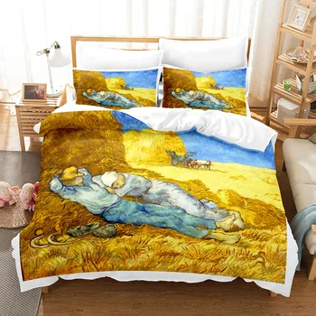 3D Umelecké Van Gogh Olejové Maľby Vzor Obliečky Kryt Tlač posteľná bielizeň Nastaviť Mikrovlákna Deka Kryt Kráľovná/King/Full/Twin Pre Deti chlapec