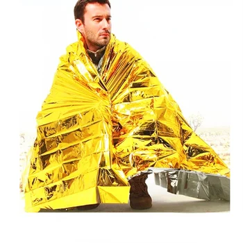 Zlato, striebro 160x210cm prvej pomoci deka, núdzové deku, záchranu života, tepelná izolácia, ochrana pred slnkom, prežitie deka