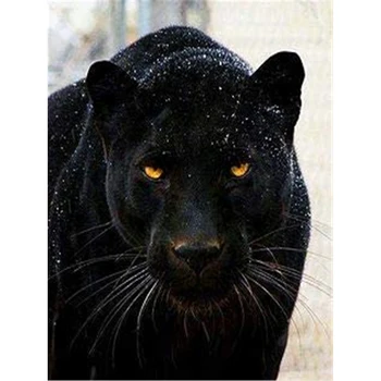 Zviera Black Panther DIY Plný Diamond Maľovanie Diamond Mozaiky Diamond Výšivky Nastaviť Vianočný Darček Domova Maľovanie