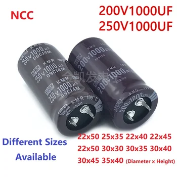 2 ks/Veľa NCC 1000uF 200V 1000uF 250V 200v1000uf 250V1000UF 22x50 25x35/40/45/50 30X30/35/40/45 35X40 modul Snap-in PSU Kondenzátor