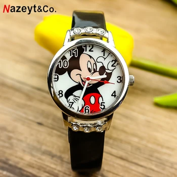 Disney Mickey Mouse Luxusné Hodinky pre Deti, Ženy, Dievčatá Diamond Cartoon Deti Hodinky Čas, Stroje Nepremokavé Dieťa Náramkové hodinky