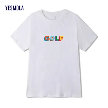 YESMOLA T Shirt Mužov Golf List Vytlačené T Košele Hip Hop Lete Krátky Rukáv Streetwear Ženy Harajuku Príležitostné Voľné Žena Topy