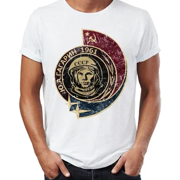 Muži t-shirt Predstavovať Jurij Gagarin, Prvý Človeka Do Vesmíru Sovietskeho zväzu Astronaut Úspechom Ľudstva Tričko Harajuku Tees Top