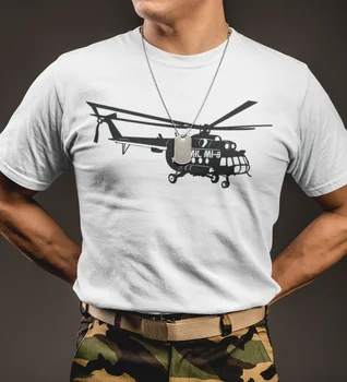 Mil Mi-8 Vrtuľník T-shirt Sovietsko Airwolf Letectvu Ozbrojených Gunship PÁNSKE košele
