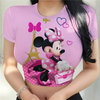 Disney - Mickey Minnie Kreslené Tričká, Letné dámske Tričká Fashion Night Club Datovania Bežné 3D Vytlačené Veľkými T-Shirt