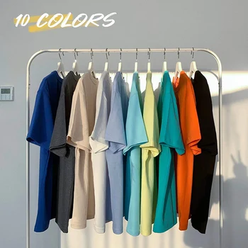 Streetwear letné bavlnené tričká pre mužov krátky rukáv ležérne pánske t-shirt o tvaru farbou žien t-shirts