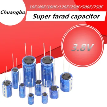 Super Kondenzátor 3.8 V 10F/40F/100F/120F/250F/500F/750F Farad kondenzátor Lítium-iónová kondenzátor