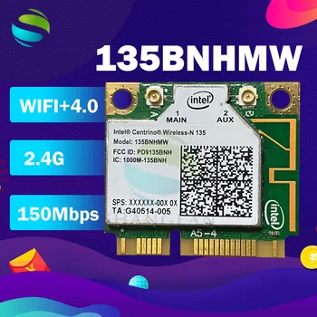 Wifi karta pre intel Centrino Wireless-N 135 135BNHMW 150Mbps Half Mini PCI-e WLAN Bluetooth4.0 Bezdrôtové Karty