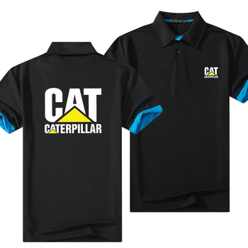 Caterpillar CAT Logo Značky Leto Klope Nový Polo Módne Mužov Bavlna T-Shirts Bežné Priedušná Krátky Rukáv