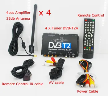 HDTV Auto DVB-T2, DVB-T MULTI PLP Digitálny TV Prijímač automobilový DTV box S 4 Televízna Anténa
