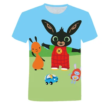 2021 Bing Cartoon Tričko pre Dievčatá Tshirt Roztomilé dievčatá T-shirt Deti, Oblečenie pre Deti, Oblečenie pre Chlapcov Bing Králiky Grafické T Košele