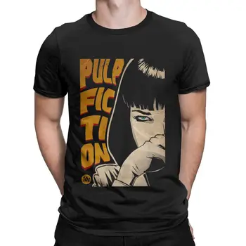 Voľný čas Pulp Fiction T-Košele pre Mužov Posádky Krku Bavlnené Tričká Mia Wallace Krátky Rukáv Tees Plus Veľkosť Oblečenie
