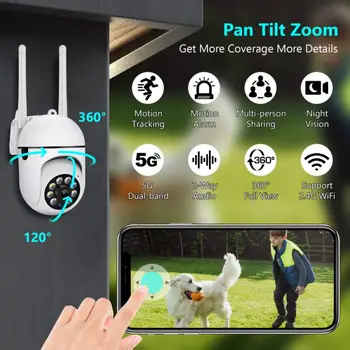 1080P HD, 2.4+5G WiFi IP Kamera Vonkajšia Kamera, Bezdrôtové Siete Dohľadu Kamery Ai Ľudských Detekcie Bezpečnostné CCTV Mini Kamera