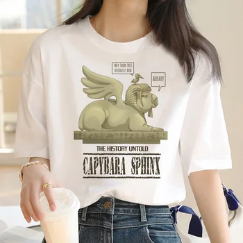 Capybara t-shirt mužov biele tričko japonské anime 2022 streetwear top tees tričko biele tričko estetické