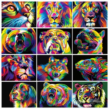 Diamond Maľovanie 5D DIY Zvierat Farba Lev, Tiger, Mačka, Výšivky Nastaviť Mozaikové Umenie Obraz Domova Darček Samolepky na Stenu