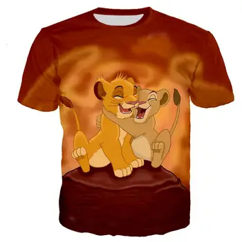 Hot-predaj anime lion king T-shirt 3Dprinting mužov a žien T-shirt O-krku nostalgické bežné hip-hop detské oblečenie top