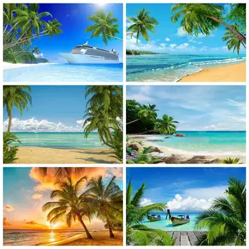 Tropické Oceán, Pláž, Piesok Fotografie Pozadie Letné Prímorské Palma Loď Kabíne Island Travel Dovolenka Foto Štúdio Pozadí