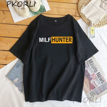 Milf Hunter T Shirt Sranda Vtip Mužov Bavlna Krátky Rukáv T-shirts Kreatívny Dizajn Dospelý Samec Topy Tee Homme Bežné Streetwear