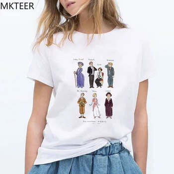 Dámske tričko 2020 Downton Abbey Lete Ležérny Top Ženy O-krku Krátky Rukáv Fashion Bežné T-shirt HarajukuWomen Oblečenie