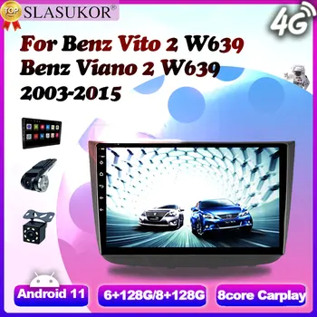 10 Palcový Android 11 Pre Mercedes-Benz Vito 2 W639 Mercedes-Benz Viano 2 W639 2003-2015 Carplay Multimediálne Video Prehrávač, Navigácia