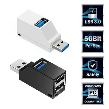 Mini 3 Porty USB 3.0 2.0 Hub rozbočovač Vysokú Rýchlosť Prenosu Dát Splitter Box, Adaptér Pre PC, Notebooku MacBook Pro Príslušenstvo