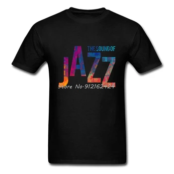 Biele pánske T-Shirt Zvuk Jazz Mens Rocková Kapela Hudba TShirts Cosplay Plné Kolo Golier Tee Košele Pre Mužov