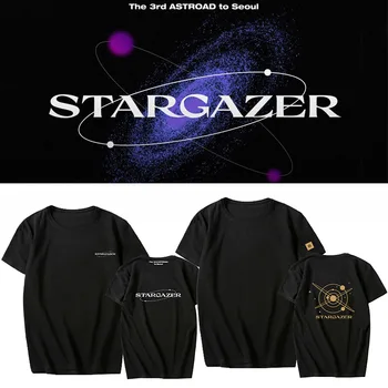 KPOP ASTRO STARGAZER T-Shirt 3. ASTROAD STARGAZER Cha EunWoo Tričko Disk do Hviezdnej Cesty Tričko Krátky Rukáv Top Bavlna