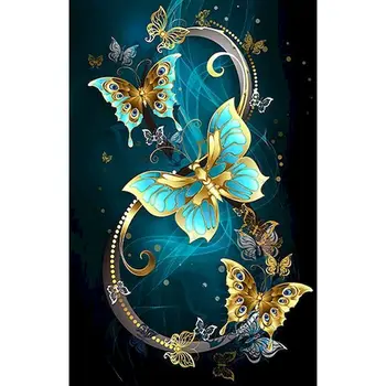 GATYZTORY Rám Zvierat Diamond Maľovanie Motýľ Mozaiky Výšivky Drahokamu Obrázky Kompletná sada Domáce Dekorácie Umenie
