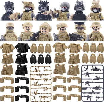 Ghost Commando Špeciálnych Síl Stavebné Bloky Vojak, číselné Údaje Vojenská Zbraň Vesta Tehly Príslušenstvo Hračky pre Deti