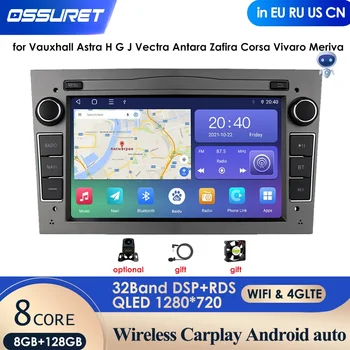 8GRAM 128GB Android 2DIN autorádia GPS, WiFi Prehrávač pre Opel Vauxhall Astra H G J Vectra Antara Zafira Corsa Vivaro Meriva Stereo