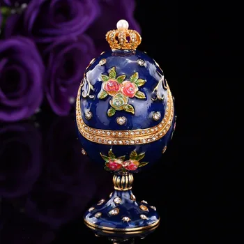 QIFU Nové Dorazí Modrá Zelená Červená Faberge Vajcia Plavidlá, Šperky Trinket Box Dekorácie