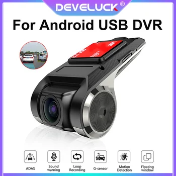 ADAS USB Car DVR Kamera HD 1080P Pre Auto DVD Android Prehrávač, Navigácia, Auto Audio Voice Alarm Podpora SD Karty Okne Displeja