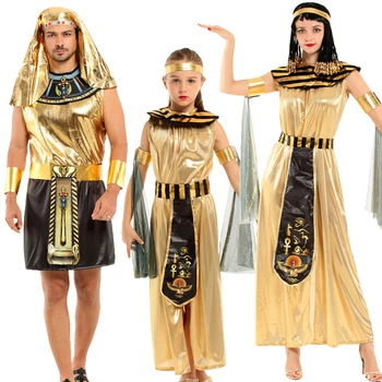 Halloween Egyptský Kostým Kleopatra Kostým Egypt Kráľovná Cosplay Kostýmy, Sexy Zlaté Maškarný