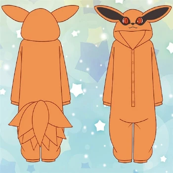 Anime Kurama Deväť Chvostom Fox Pyžamo Unisex Cosplay Kostým Flanelové Domov Sleepwear Kombinézach Flanelové Nightgown Cosplay Kostýmy