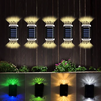 Vonkajšie LED Solárne Nástenné Svietidlo Nepremokavé Záhrada, Veranda Dekorácie Solárne Svetlá Pre Záhradný Plot Dvore Balkón
