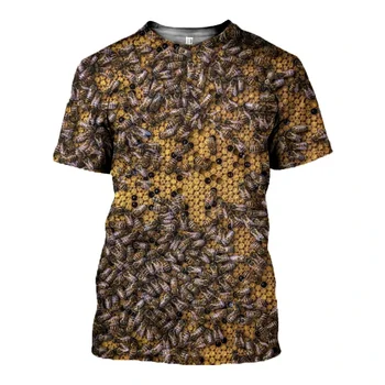 Letné pánske T-shirt Pani Bee Mikina 3d Tlač Osobnosti Okrúhlym Výstrihom, Krátky Rukáv Unisex Hip Hop Topy Tee Mužské Tričko 6xl