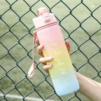 Nová Športová Fľaša 1 Liter Vody s Slamy Vonkajšie Cestovné Prenosné Jasné, 1l Fľašu, Plastové Môj Nápoj Fľaša BPA Free
