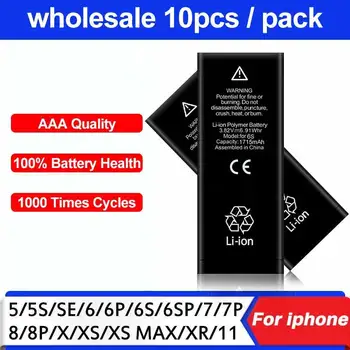 10pcs AAA Batéria Pre iPhone 6S 6 7 8 Plus 5S 5 SE 7Plus 4S X XR Náhradná Bateria Pre Apple 5G 6 G 7G 8G 11 12 13 Mini Pro Max