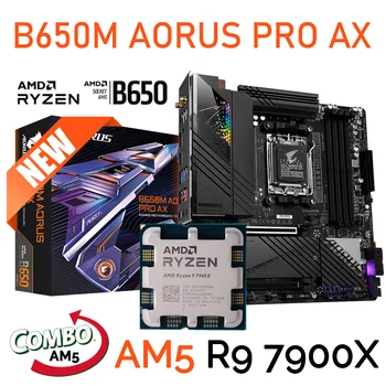 AMD RYZEN 9 7900X Procesor AM5 S Pamäťou B650M AORUS PRO AX Motheboard AM5 Ryzen Auta AM5 R9 7900X CPU Combo DDR5 M. 2 Nové