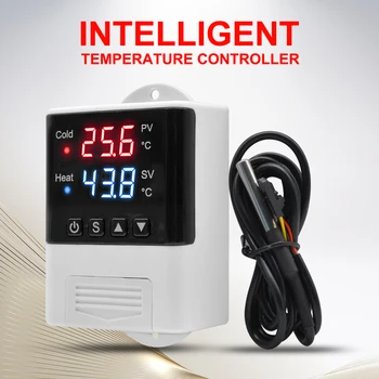 DTC2210 AC 110V 220V Digitálne Mikropočítačový Thermoregulator Termostat Regulátor Teploty Chladenie Kúrenie Prepínač Duálneho zobrazovania