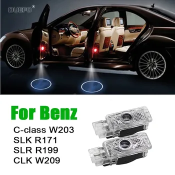 2 KS uvítacie Logo Dvere Auta Projektor Dekoratívne Svetlo Na Mercedes-Ben W203 (2001-2007) W208 W209 2001-2009 R171 R172 C199 W240