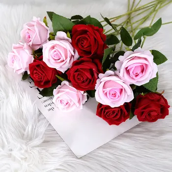 Umelé Kvety Kytica Krásnych Ruží Svadobné Home Table Dekor Dlho Kytice Usporiadať Falošné Rastlín valentínske DayPresents
