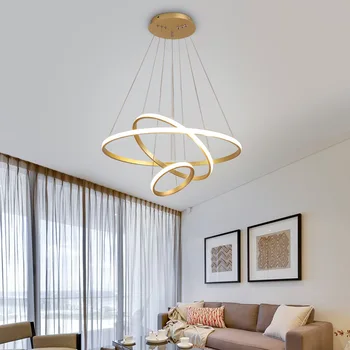 2022 Moderné LED Luster Pre Obývacia Izba Jedáleň Kuchyňa Spálňa Prívesok Lampa Krúžok Kolo Závesné Svetlo