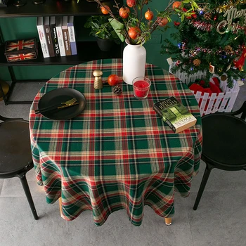 Vianočné Bavlna Obrus Koberčeky Olej Dôkaz Hrubé Kolo Nordic Svadobné Jedálenský Stôl Kryt Čaj Obrus Pre Domáce Dekoratívne