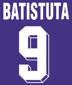 Cítil #9 Batistuta Nameset #10 Rui Costa Nameset Prispôsobiť Futbal Číslo Listu Tepla Tlač Futbal Patch