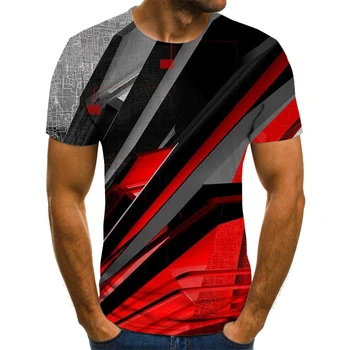 Letné mužov Bežné T-shirt pánske 3D koberčeky bunda každodenné bežné krátky rukáv priedušná o krku tričko ulici športové oblečenie