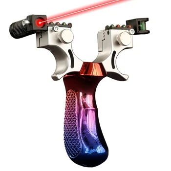 Vysoká Presnosť Lov Katapult Laser Zamerané Prak s Plochou gumička Vonkajšie Súťaže Sling Shot
